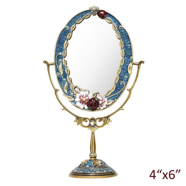 european vintage brass blue flowers and beetle design jeweled 5x7 inches oval tablemetal single-sided swing cosmetic mirror mirrors
european vintage brass blue flowers and beetle design jeweled 5x7 inches oval tablemetal single-sided swing cosmetic mirror mirrors
