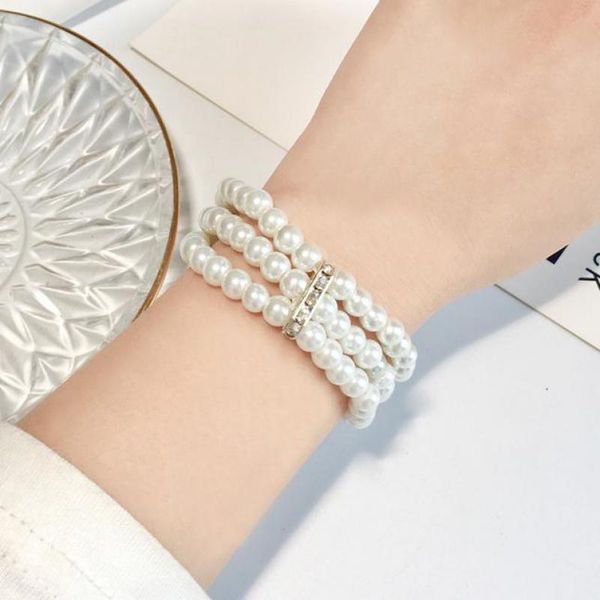 charm bracelets three layer crystal pearl charms bracelet elegant elastic for women gentlewoman & bangles jewelry femme gift, Golden;silver
charm bracelets three layer crystal pearl charms bracelet elegant elastic for women gentlewoman & bangles jewelry femme gift, Golden;silver