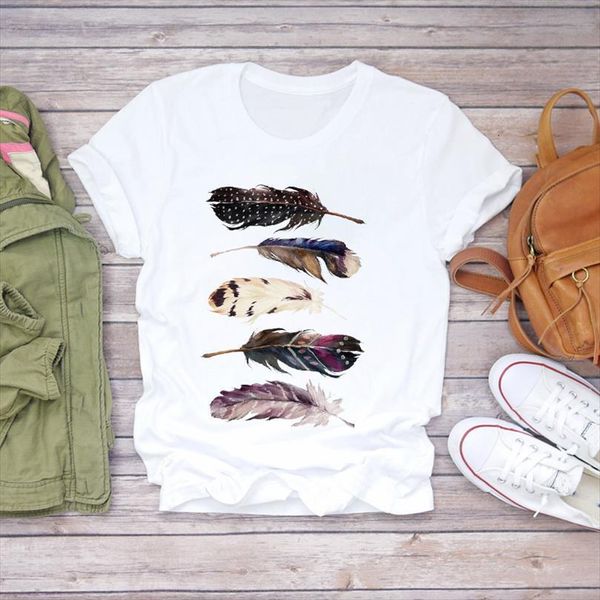 and women watercolor feather cartoon men t shirt 90s trend fashion ladies print lady womens graphic female tee, White;black
and women watercolor feather cartoon men t shirt 90s trend fashion ladies print lady womens graphic female tee, White;black