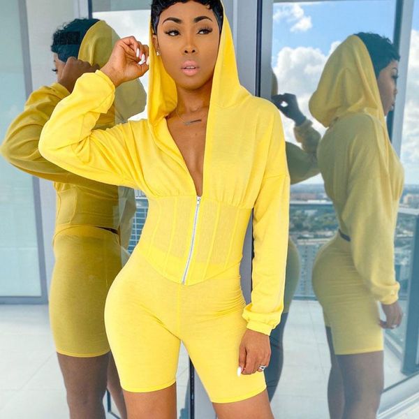 waist shaping thin hoodie leisure sports two-piece sets women's yellow long-sleeved hooded zipper shorts running clothing two piece dr, White
waist shaping thin hoodie leisure sports two-piece sets women's yellow long-sleeved hooded zipper shorts running clothing two piece dr, White
