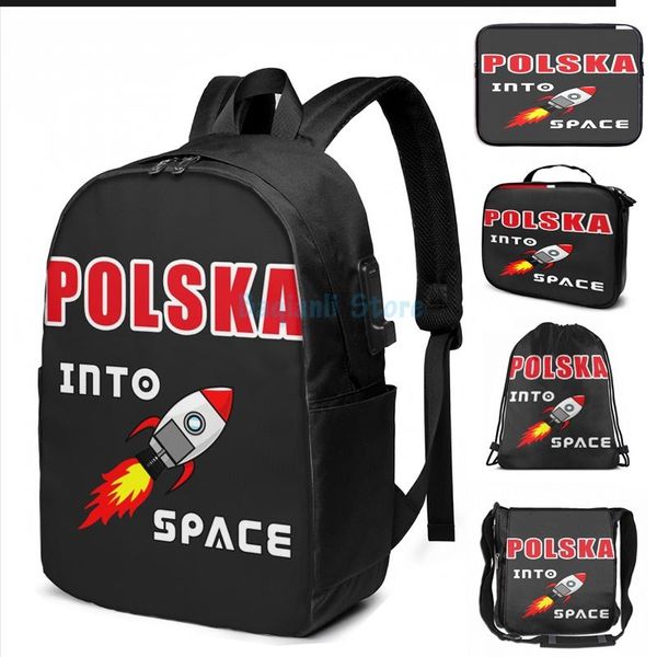 funny graphic print polska into space usb charge backpack men school bags women bag travel laptop
funny graphic print polska into space usb charge backpack men school bags women bag travel laptop