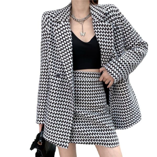 two piece dress winter plaid double breasted long sleeve belt midi blazer jacket + high waist mini skirt suit women tweed fashion set, White
two piece dress winter plaid double breasted long sleeve belt midi blazer jacket + high waist mini skirt suit women tweed fashion set, White