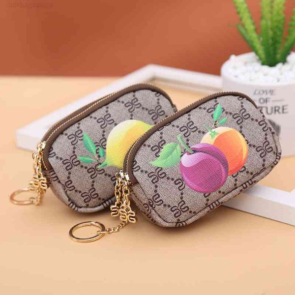 wallet 2021 short women's korean fruit printed small square zipper zero, Red;black 
wallet 2021 short women's korean fruit printed small square zipper zero, Red;black