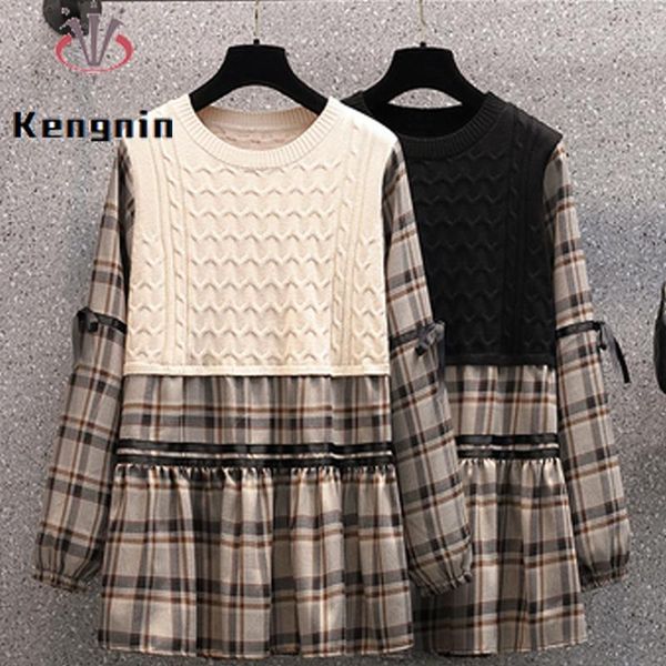 women's sweaters loose oversized 4xl women sweater plaid patchwork pullover autumn winter fake two piece lady knitted femlae t-shirt k, White;black
women's sweaters loose oversized 4xl women sweater plaid patchwork pullover autumn winter fake two piece lady knitted femlae t-shirt k, White;black