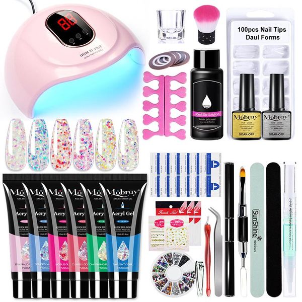 mobray acrylic gel poly nail kit extension glitter with72/6w uv lamp building jelly polish manicure set art kits 
mobray acrylic gel poly nail kit extension glitter with72/6w uv lamp building jelly polish manicure set art kits