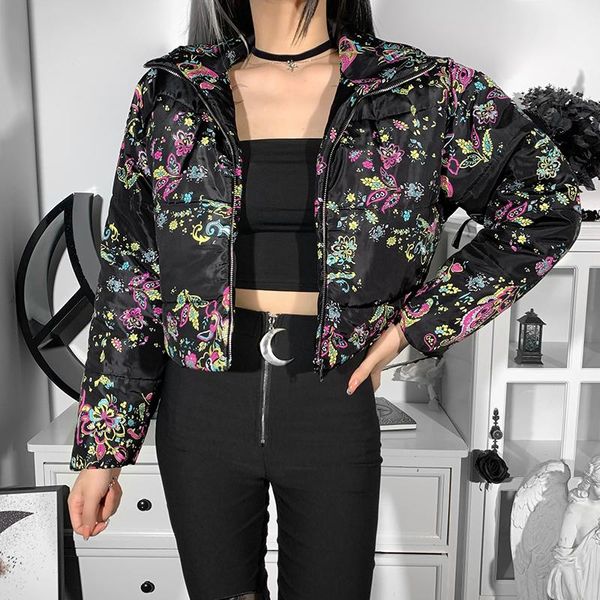 women's jackets women winter thick zipper jacket warm gothic black floral print coat fairy grunge long sleeve cotton padded, Black;brown
women's jackets women winter thick zipper jacket warm gothic black floral print coat fairy grunge long sleeve cotton padded, Black;brown