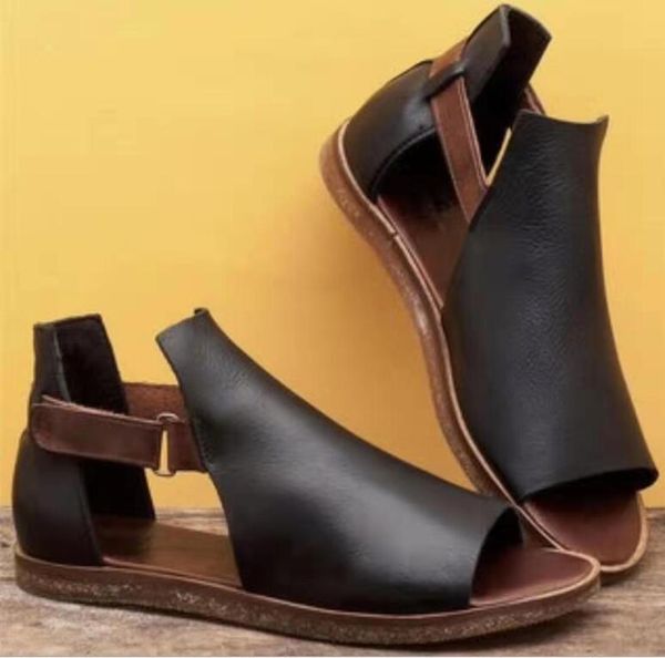 summer women flat sandals soft pu hook loop gladiator ladies fashion open toe retro rome woman shoes female casual peep, Black
summer women flat sandals soft pu hook loop gladiator ladies fashion open toe retro rome woman shoes female casual peep, Black