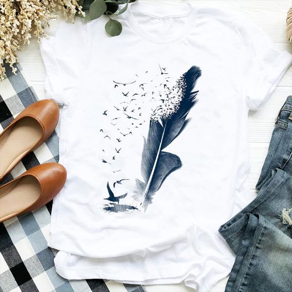 and women lady 90s cute men t shirt style ladies feather bird cartoon print fashion tee womens female graphic, White;black
and women lady 90s cute men t shirt style ladies feather bird cartoon print fashion tee womens female graphic, White;black