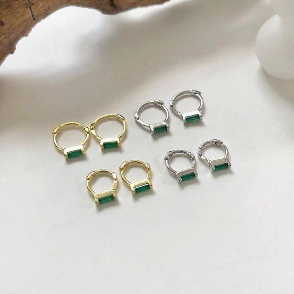 hoop & huggie 925 sterling silver green zircon earings simple design wind fashion earrings gift for women punk accessories fine jewellery, Golden;silver
hoop & huggie 925 sterling silver green zircon earings simple design wind fashion earrings gift for women punk accessories fine jewellery, Golden;silver