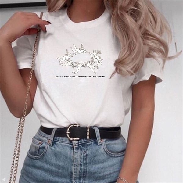 everything is better with a bit of drama cherub print t-shirt women cute aesthetic graphic tee 210512, White
everything is better with a bit of drama cherub print t-shirt women cute aesthetic graphic tee 210512, White