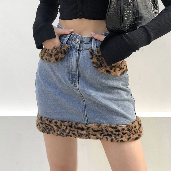 women slash club denim leopard skirt fluffy high waist fashionable mini skirts short clothes women's clothing velvet skit, Black
women slash club denim leopard skirt fluffy high waist fashionable mini skirts short clothes women's clothing velvet skit, Black