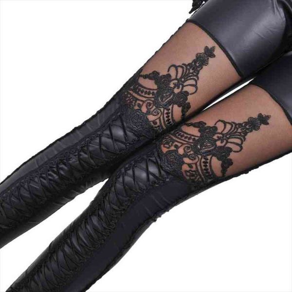 fashion woman stitching lace stretch skinny leg faux leather leggings women pants punk autumn skinny pant, Black
fashion woman stitching lace stretch skinny leg faux leather leggings women pants punk autumn skinny pant, Black