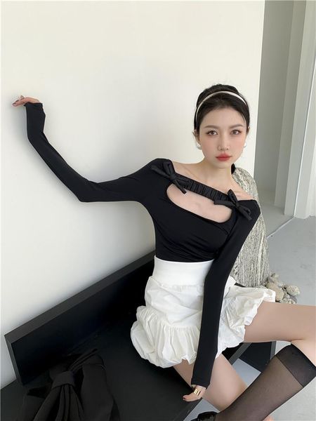 women's t-shirt women bodycon t shirt off shoulder long sleeve elegant simple black blouse fashion casual pullover solid shirts, White
women's t-shirt women bodycon t shirt off shoulder long sleeve elegant simple black blouse fashion casual pullover solid shirts, White