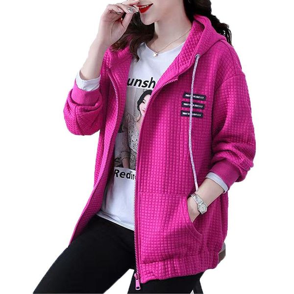 women's jackets 2021 spring autumn outerwear women rose red loose large size hooded baseball uniform sports jacket female coat, Black;brown
women's jackets 2021 spring autumn outerwear women rose red loose large size hooded baseball uniform sports jacket female coat, Black;brown