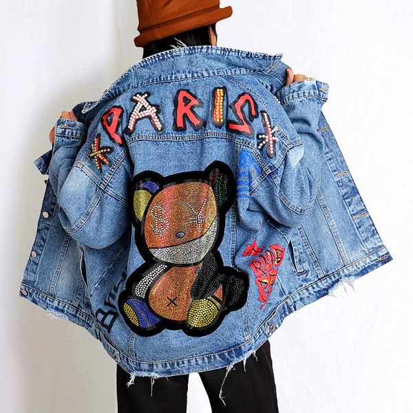 luxury diamond beaded coats cartoon denim jacket women outwear coat jean oversized jeans casual jackets nz20 women's, Black;brown
luxury diamond beaded coats cartoon denim jacket women outwear coat jean oversized jeans casual jackets nz20 women's, Black;brown