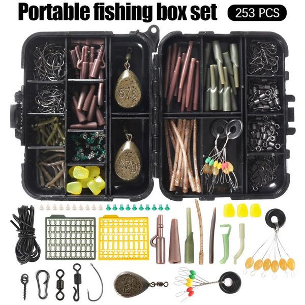 fishing accessories 253pcs carp tackle kit rubber tube lead pendant portable equipment fish hook block bean
fishing accessories 253pcs carp tackle kit rubber tube lead pendant portable equipment fish hook block bean