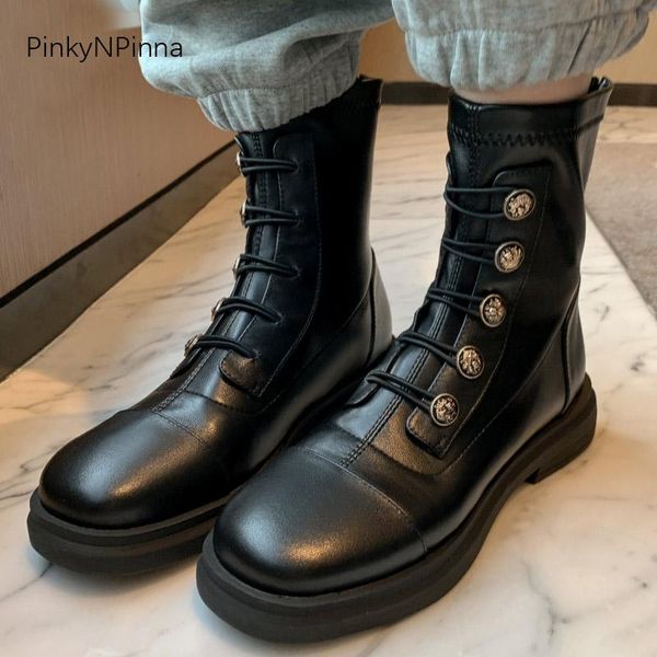 boots 2021 spring fashion week women genuine leather metal button stretchy slip on ankle street western retro short booties shoe, Black
boots 2021 spring fashion week women genuine leather metal button stretchy slip on ankle street western retro short booties shoe, Black