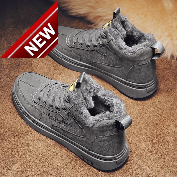winter plush 2021 new men's sports leisure high board versatile trendy warm cotton shoes, Black
winter plush 2021 new men's sports leisure high board versatile trendy warm cotton shoes, Black