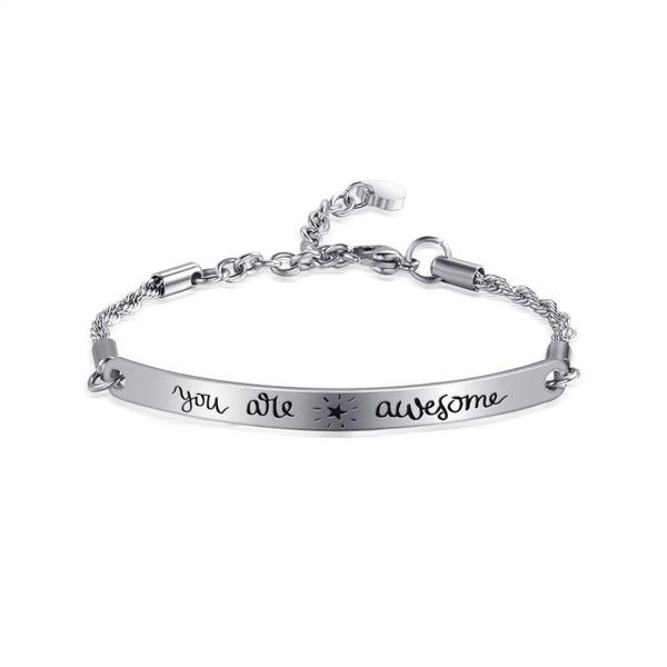 you are beautiful women bracelet bangles for lover stainless steel inspirational pulseira gift birthday love link, chain, Black
you are beautiful women bracelet bangles for lover stainless steel inspirational pulseira gift birthday love link, chain, Black