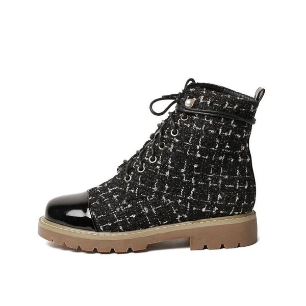 boots shoes for women wild short female british small fragrance with low heel round head zapatos de mujer, Black
boots shoes for women wild short female british small fragrance with low heel round head zapatos de mujer, Black