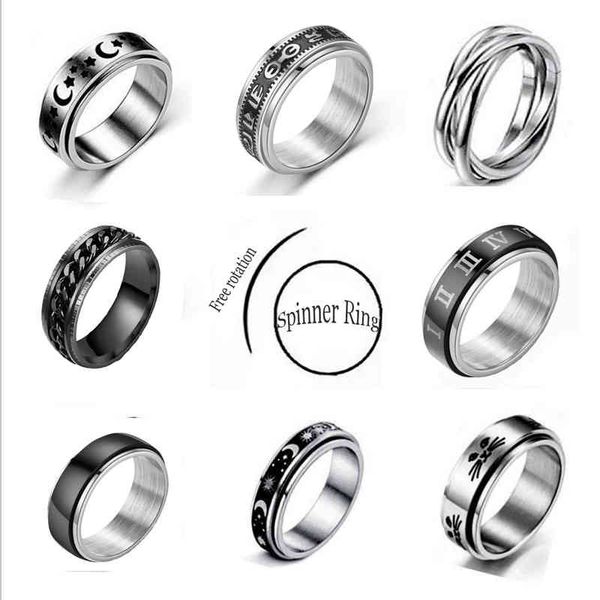 band stainless steel spinner ring for women mens fidget band moon star celtic stress relieving wide wedding anxiety rings, Silver
band stainless steel spinner ring for women mens fidget band moon star celtic stress relieving wide wedding anxiety rings, Silver
