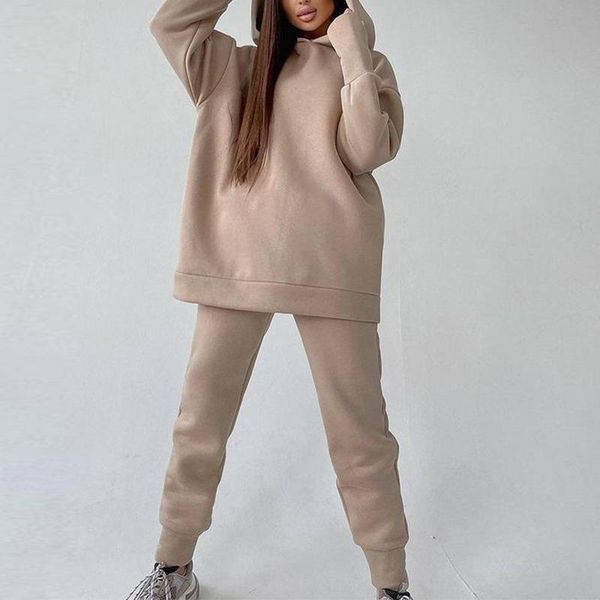 women's two piece pants solid casual women hoodies suit autumn winter fleece sports pieces set sweatshirts pullover sweatpants outfits, White
women's two piece pants solid casual women hoodies suit autumn winter fleece sports pieces set sweatshirts pullover sweatpants outfits, White