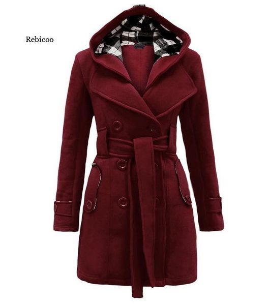women's jackets plus size womens coat winter warm hooded long sections solid color belt double breasted women jacket, Black;brown
women's jackets plus size womens coat winter warm hooded long sections solid color belt double breasted women jacket, Black;brown