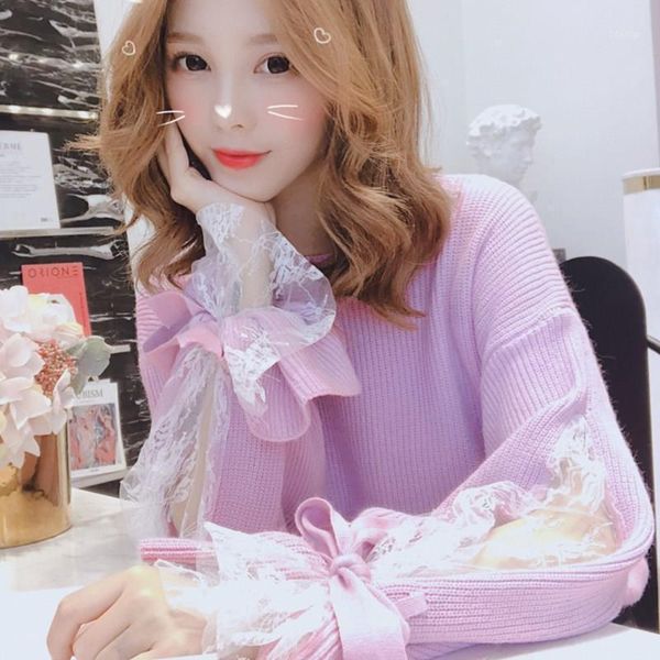 women's sweaters spring and autumn lantern sleeve base shirt lace solid color long-sleeved upper garment for women, White;black
women's sweaters spring and autumn lantern sleeve base shirt lace solid color long-sleeved upper garment for women, White;black