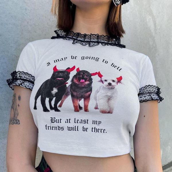 women's t-shirt y2k aesthetic woman tshirts short sleeve harajuku graphic tee summer lace o-neck letter cartoon print women, White
women's t-shirt y2k aesthetic woman tshirts short sleeve harajuku graphic tee summer lace o-neck letter cartoon print women, White