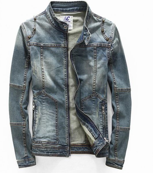 men's jackets stand collar jean motorcycle jacket blue cotton denim biker punk rock slim coat spring autumn outwear drop, Black;brown
men's jackets stand collar jean motorcycle jacket blue cotton denim biker punk rock slim coat spring autumn outwear drop, Black;brown