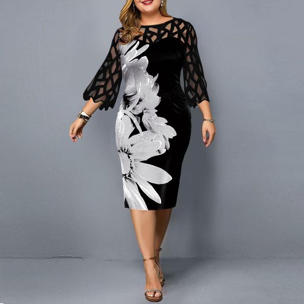 plus size dresses women summer dress elegant white floral print casual 2021 autumn mesh sleeve evening party 3xl 4xl 5xl, Black
plus size dresses women summer dress elegant white floral print casual 2021 autumn mesh sleeve evening party 3xl 4xl 5xl, Black