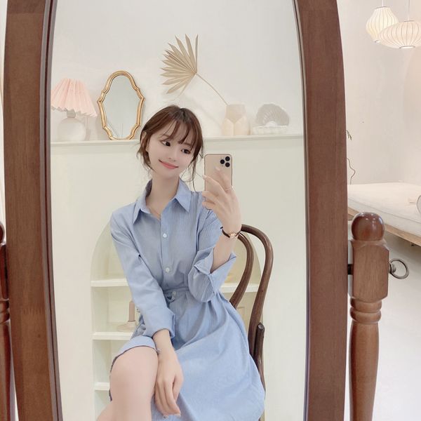 casual dresses blue blouse women clothes french long sleeve stripe spring autumn temperament lady buttons turn-down collar kb2m, Black;gray
casual dresses blue blouse women clothes french long sleeve stripe spring autumn temperament lady buttons turn-down collar kb2m, Black;gray