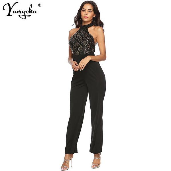 women's jumpsuits & rompers black sequins splice summer bodysuit women one piece body femme halter vintage jumpsuit elegant nightclub o, Black;white
women's jumpsuits & rompers black sequins splice summer bodysuit women one piece body femme halter vintage jumpsuit elegant nightclub o, Black;white