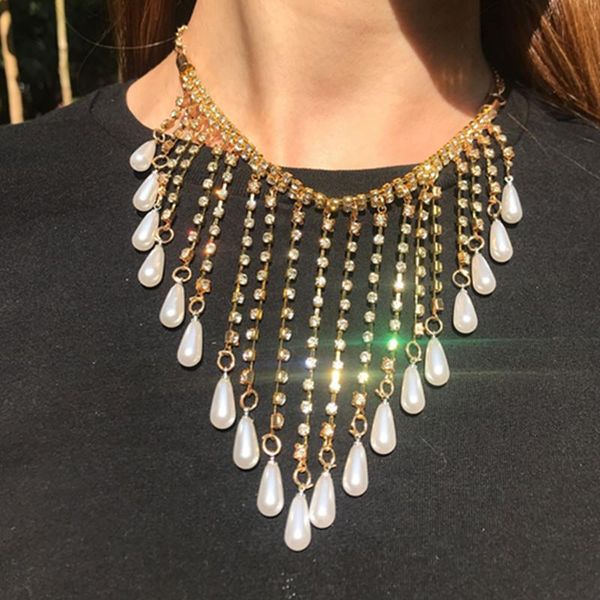 pendant necklaces 2021 fashion creative shining crystal freshwater pearl tassel chain collar chokers for women trendy exaggerate necklace je, Silver
pendant necklaces 2021 fashion creative shining crystal freshwater pearl tassel chain collar chokers for women trendy exaggerate necklace je, Silver