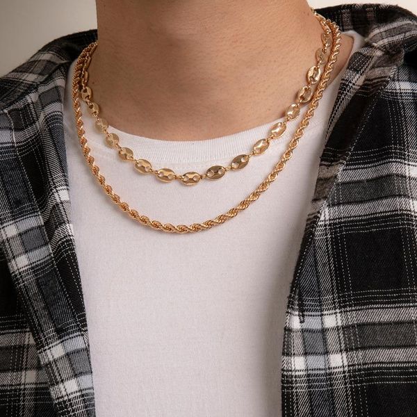 chokers lacteo 2 pcs/set punk pig nose chain choker necklace for women accessories hip hop twisted iron clavicle gift, Golden;silver
chokers lacteo 2 pcs/set punk pig nose chain choker necklace for women accessories hip hop twisted iron clavicle gift, Golden;silver
