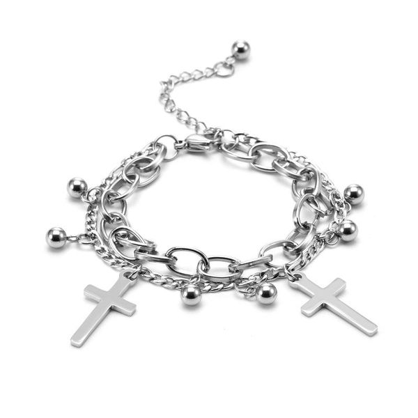 link, chain cross pendant thick bracelet multilayer hip hop punk jewelry for women and men, Black
link, chain cross pendant thick bracelet multilayer hip hop punk jewelry for women and men, Black