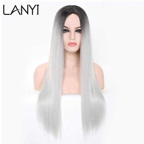 lanyi long straight hair wigs middle part synthetic wig ombre 2 tone colors heat resistant fiber for women cosplay1, Black
lanyi long straight hair wigs middle part synthetic wig ombre 2 tone colors heat resistant fiber for women cosplay1, Black