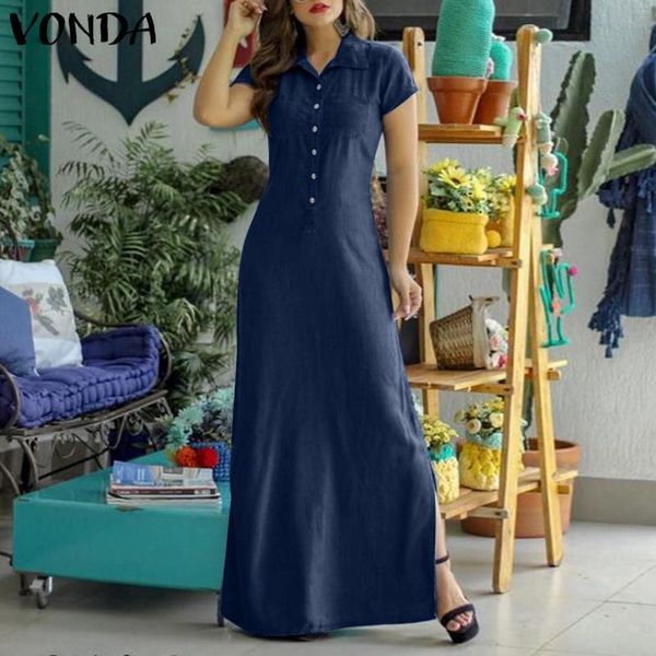 dresses demin shirts women vintage side split party long maxi dress 2021 vonda lapel collar sundress plus size casual vestido, Black;gray
dresses demin shirts women vintage side split party long maxi dress 2021 vonda lapel collar sundress plus size casual vestido, Black;gray