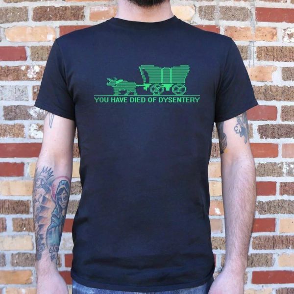 you have died of dysentery t-shirt | mens short sleeve graphic t-shirt, White;black 
you have died of dysentery t-shirt | mens short sleeve graphic t-shirt, White;black