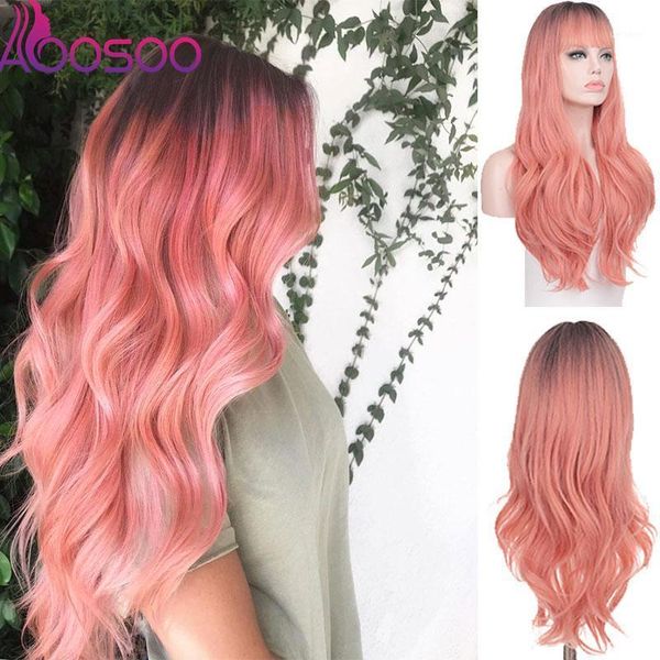 women's natural wave bangs long body ombre pink synthetic wig cosplay heat-resistant wigs1, Black
women's natural wave bangs long body ombre pink synthetic wig cosplay heat-resistant wigs1, Black