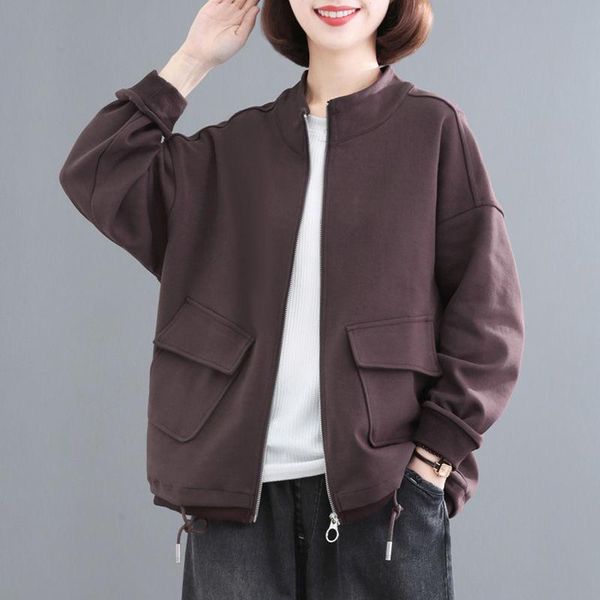 leisure coat spring loose size slim age reduction foreign style retro solid color temperament ladies 2021 women's jackets, Black;brown
leisure coat spring loose size slim age reduction foreign style retro solid color temperament ladies 2021 women's jackets, Black;brown