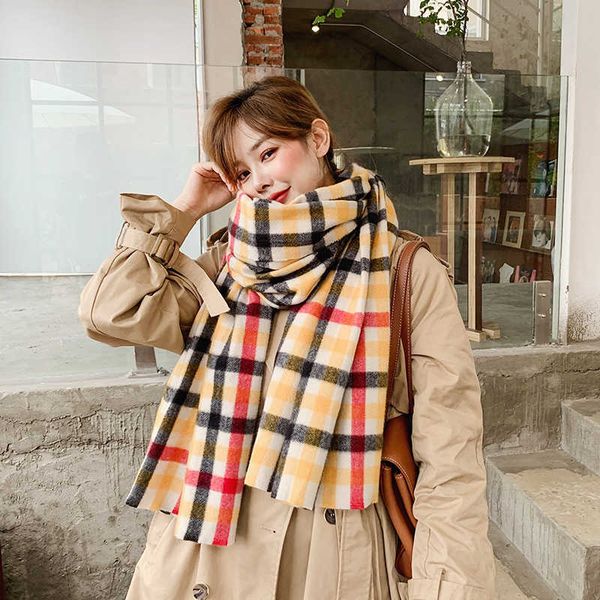 plaid scarf female autumn and winter korean version versatile imitation cashmere medium length thickened student cold proof scarf, Blue;gray
plaid scarf female autumn and winter korean version versatile imitation cashmere medium length thickened student cold proof scarf, Blue;gray