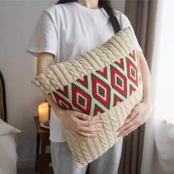 cushion/decorative pillow 45x45cm cable knitted throw case boho style cushion cover red and khaki home decoration sham sofa
cushion/decorative pillow 45x45cm cable knitted throw case boho style cushion cover red and khaki home decoration sham sofa