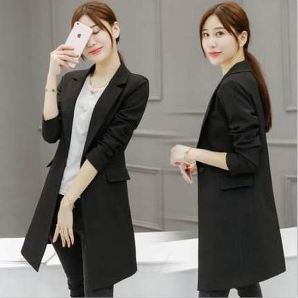 women's jackets 2021 spring arrival fashion was thin and long sections slim suit jacket, Black;brown
women's jackets 2021 spring arrival fashion was thin and long sections slim suit jacket, Black;brown