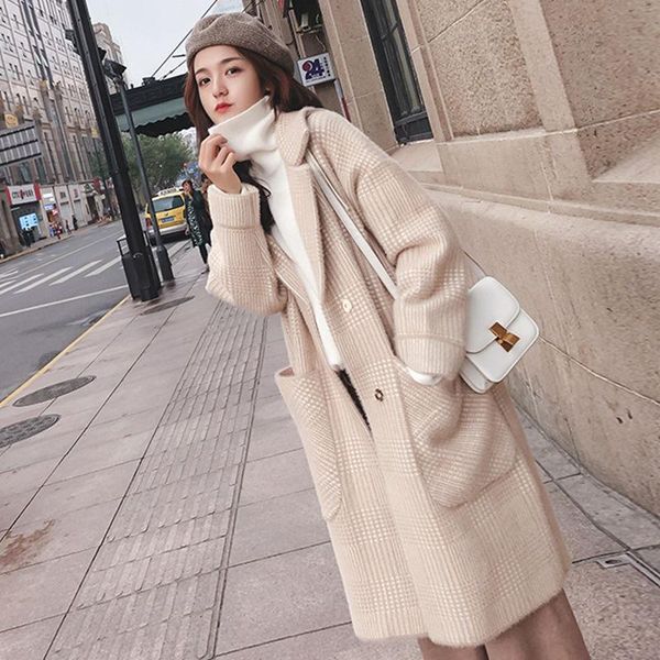 women's knits & tees 201 women autumn winter mink velvet knitted long jackets female plaid sweater cardigan coats ladies loose warm out, White
women's knits & tees 201 women autumn winter mink velvet knitted long jackets female plaid sweater cardigan coats ladies loose warm out, White