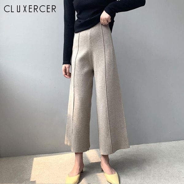 women's pants & capris 2021 autumn winter straight women elastic loose high waist knitted wide leg female korean ankle length, Black;white
women's pants & capris 2021 autumn winter straight women elastic loose high waist knitted wide leg female korean ankle length, Black;white