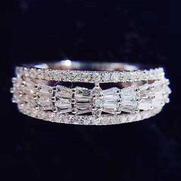 cluster rings 18k white gold real diamond ring women rectangle 3 rows wedding party engagement anniversary birthday present, Golden;silver
cluster rings 18k white gold real diamond ring women rectangle 3 rows wedding party engagement anniversary birthday present, Golden;silver