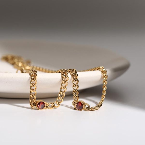 pendant necklaces round red ruby necklace bracelets for women 316l stainless steel cuban chain chokers jewelry accessories, Silver
pendant necklaces round red ruby necklace bracelets for women 316l stainless steel cuban chain chokers jewelry accessories, Silver