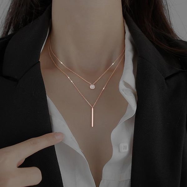 pendant necklaces korean version of long zircon round double necklace for women clavicle chain cold wind temperament trendy jewelry, Silver
pendant necklaces korean version of long zircon round double necklace for women clavicle chain cold wind temperament trendy jewelry, Silver