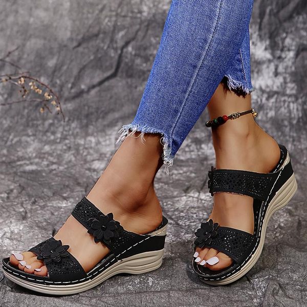 sandals women summer mid heels plus size 43 wedges shoes woman sweet bowties slippers sandalias mujer sapato feminino, Black
sandals women summer mid heels plus size 43 wedges shoes woman sweet bowties slippers sandalias mujer sapato feminino, Black